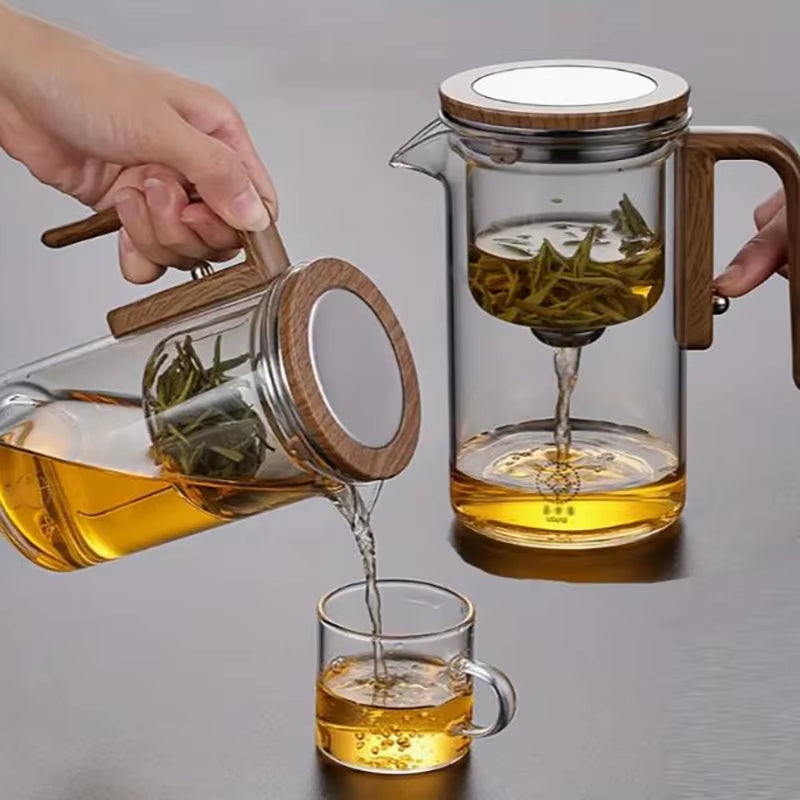 ZenPour™ – Magnetic Glass Teapot with Tea–Water Separation