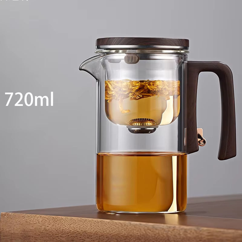ZenPour™ – Magnetic Glass Teapot with Tea–Water Separation