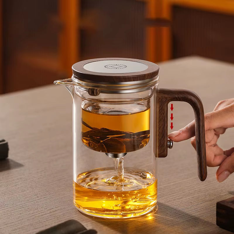 ZenPour™ – Magnetic Glass Teapot with Tea–Water Separation