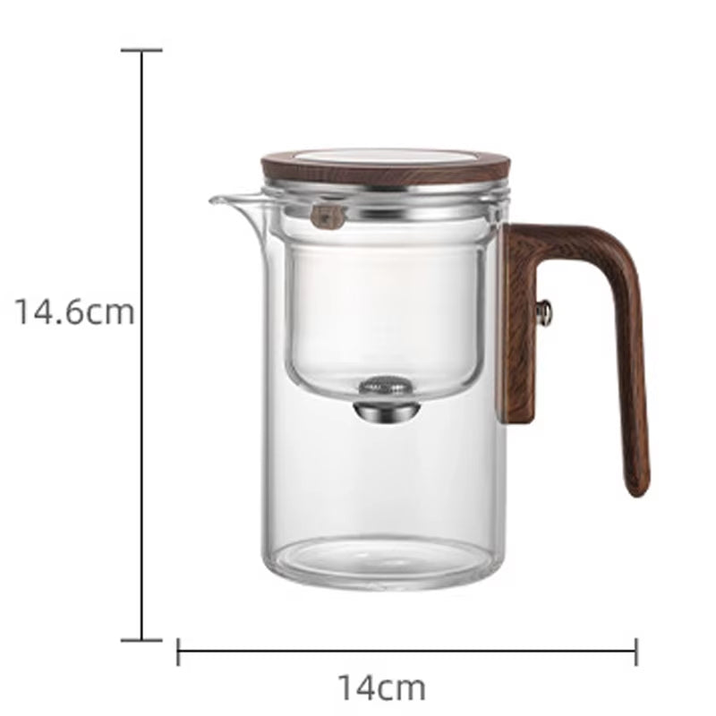 ZenPour™ – Magnetic Glass Teapot with Tea–Water Separation