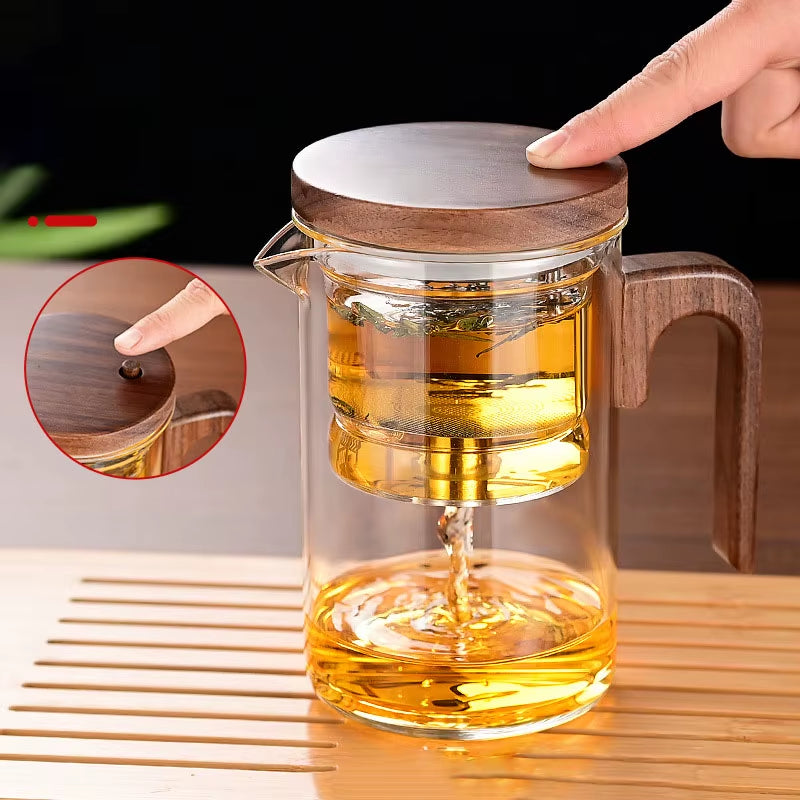 ZenPour™ – Magnetic Glass Teapot with Tea–Water Separation