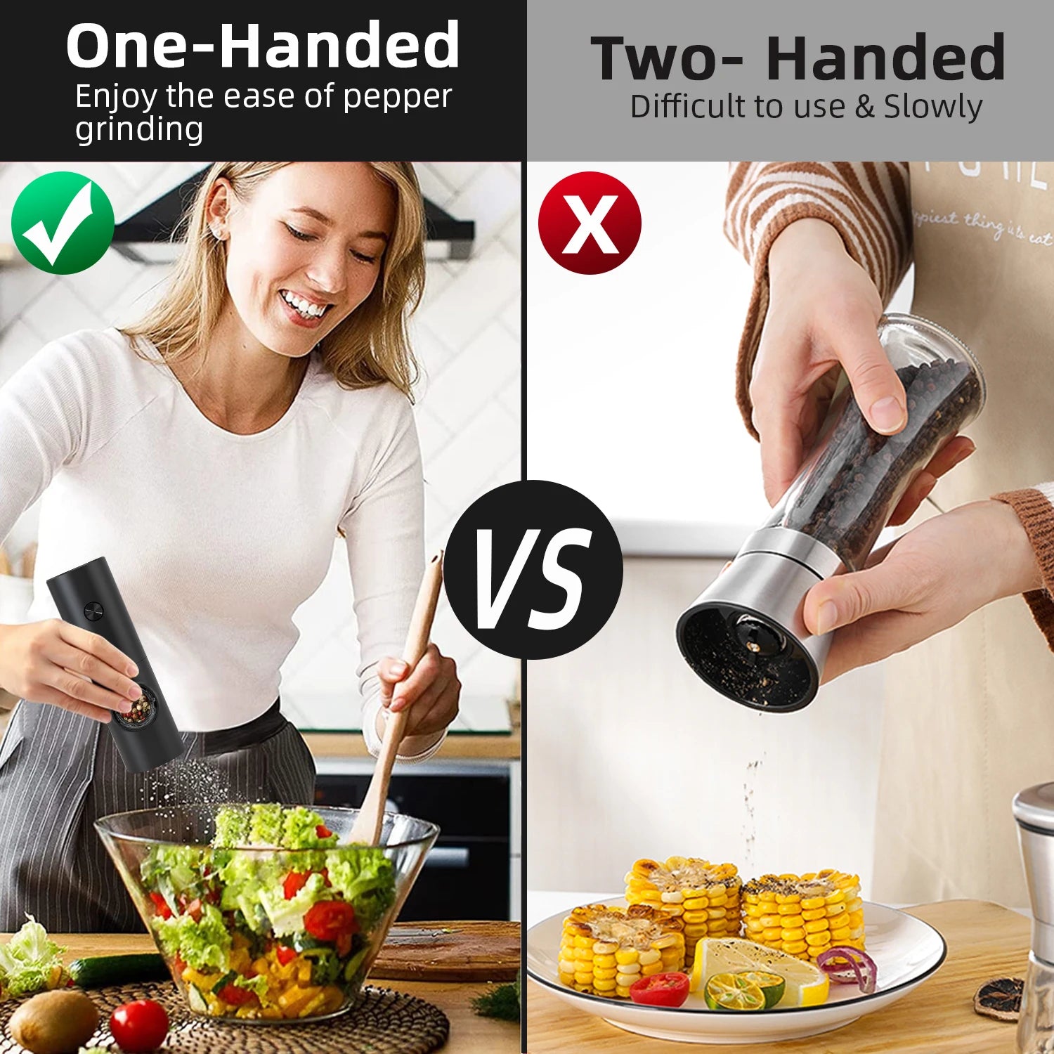 Alvera AutoGrind Pro – Electric Salt & Pepper Mill