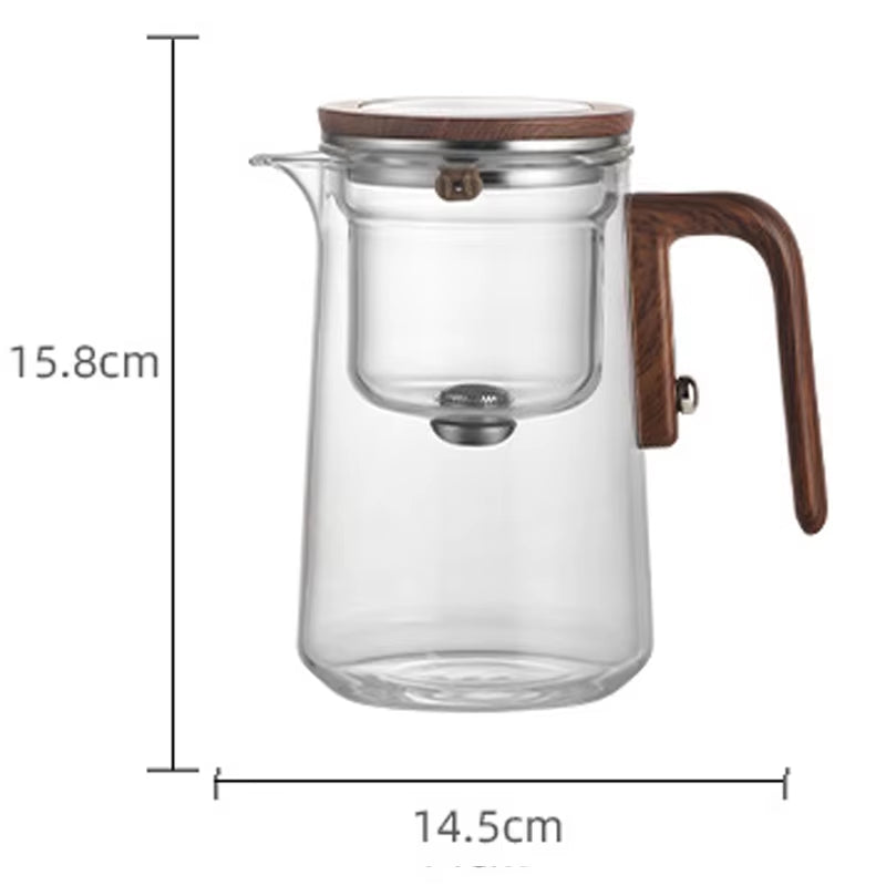 ZenPour™ – Magnetic Glass Teapot with Tea–Water Separation