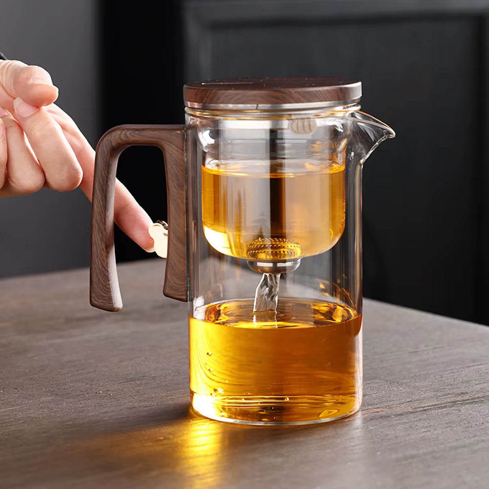 ZenPour™ – Magnetic Glass Teapot with Tea–Water Separation