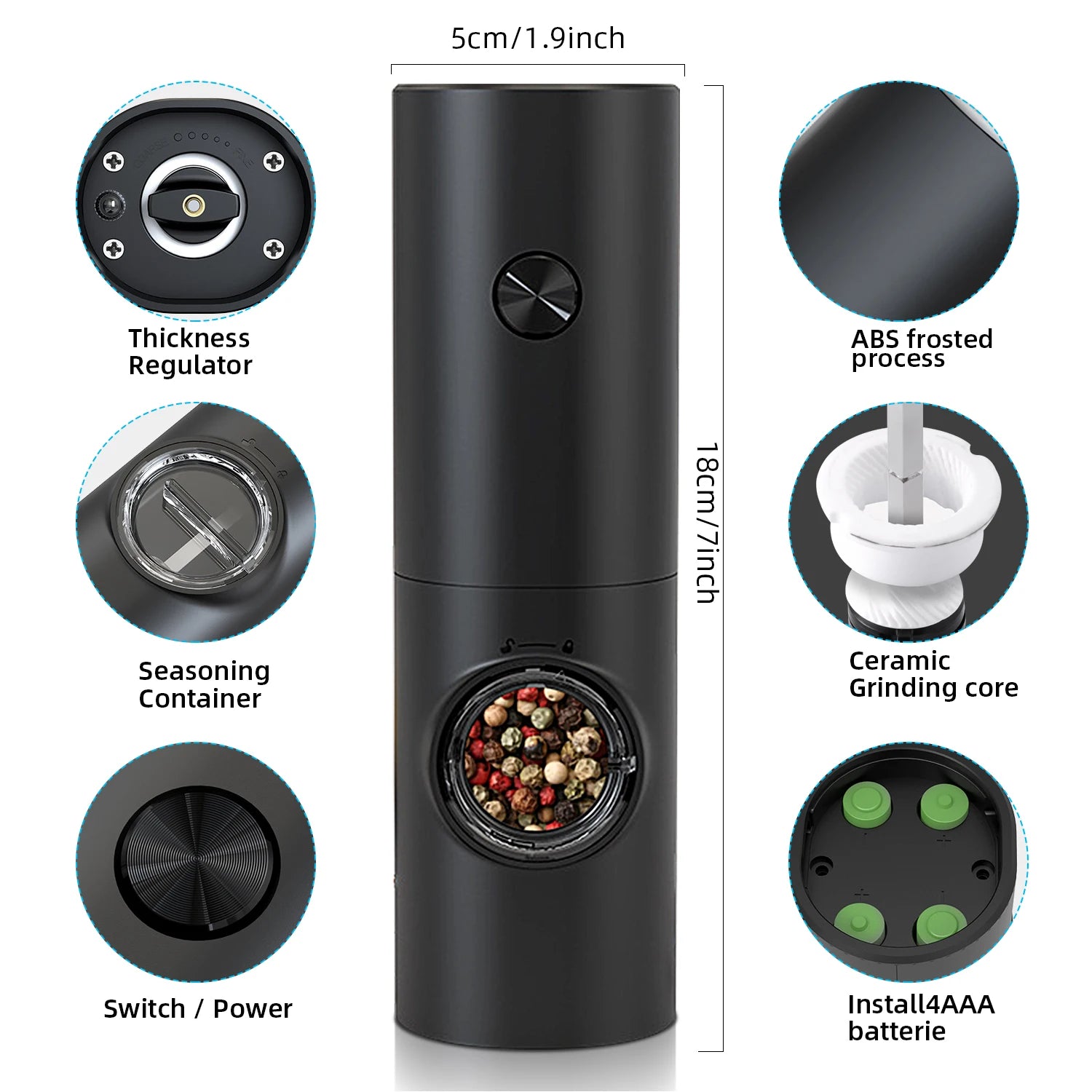 Alvera AutoGrind Pro – Electric Salt & Pepper Mill